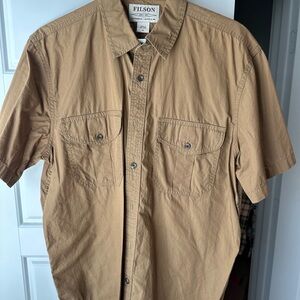Filson Men's Casual Brown Button Down Shirt